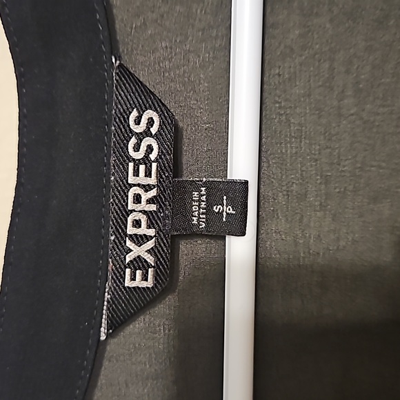 Express black sheer low neck line tunic top - Picture 2 of 5